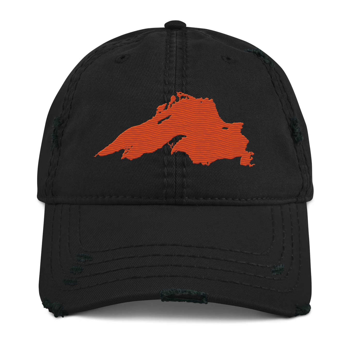 Lake Superior Distressed Dad Hat | Maple Leaf Orange