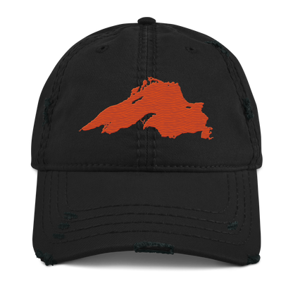 Lake Superior Distressed Dad Hat | Maple Leaf Orange