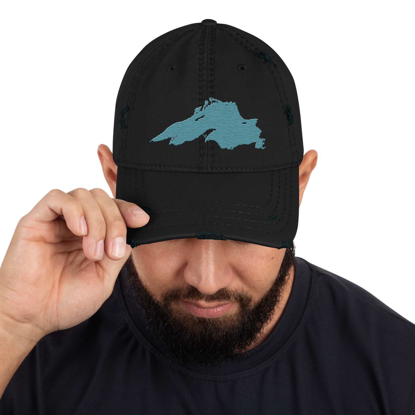 Lake Superior Distressed Dad Hat | Huron Blue