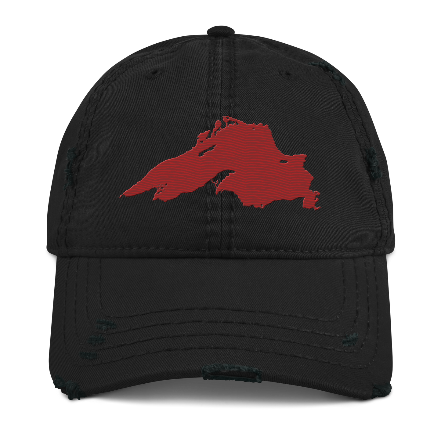 Lake Superior Distressed Dad Hat | Thimbleberry Red