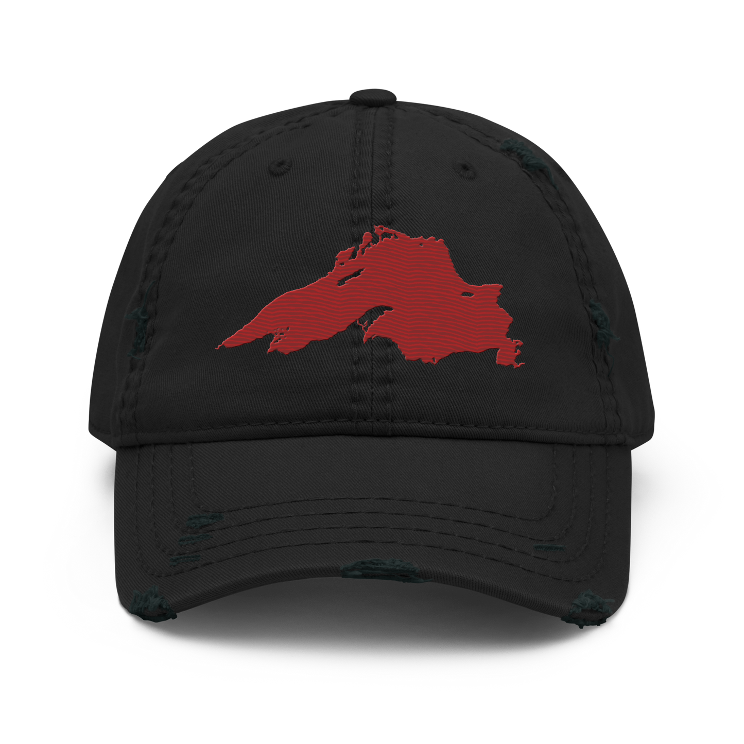 Lake Superior Distressed Dad Hat | Thimbleberry Red