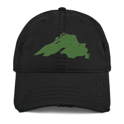 Lake Superior Distressed Dad Hat | Pine Green