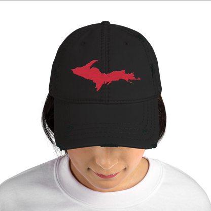 Upper Peninsula Distressed Dad Hat | Lighthouse Red