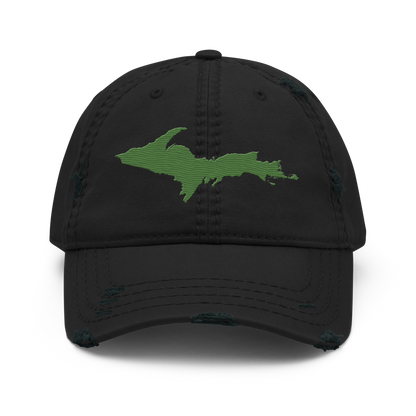 Upper Peninsula Distressed Dad Hat | Pine Green