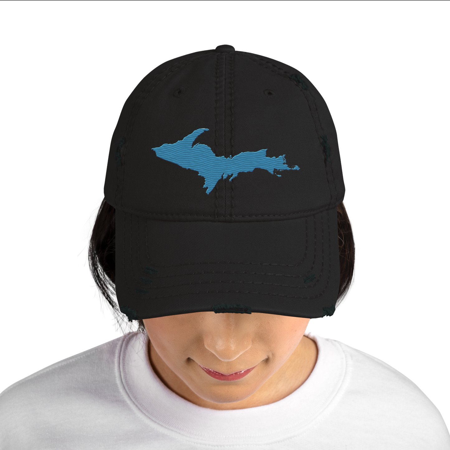 Upper Peninsula Distressed Dad Hat | Traverse Blue