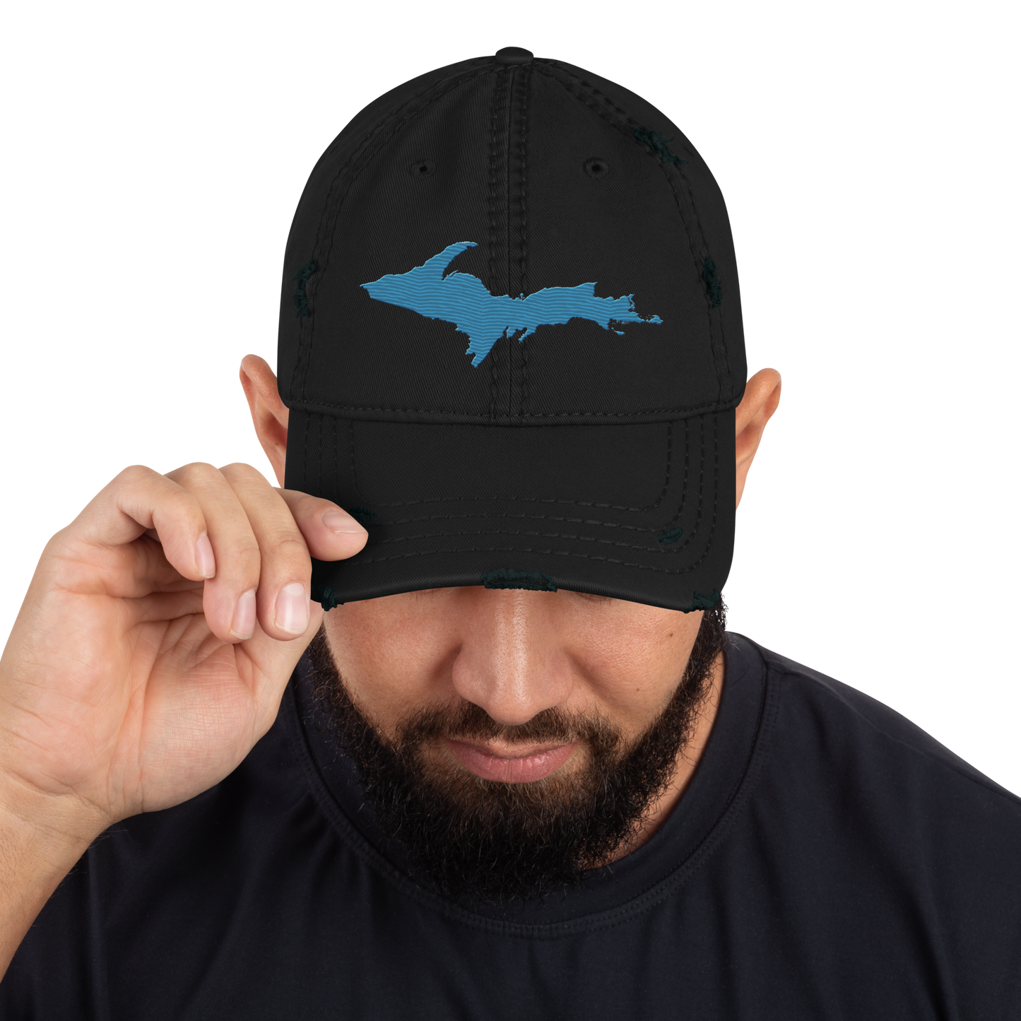 Upper Peninsula Distressed Dad Hat | Traverse Blue