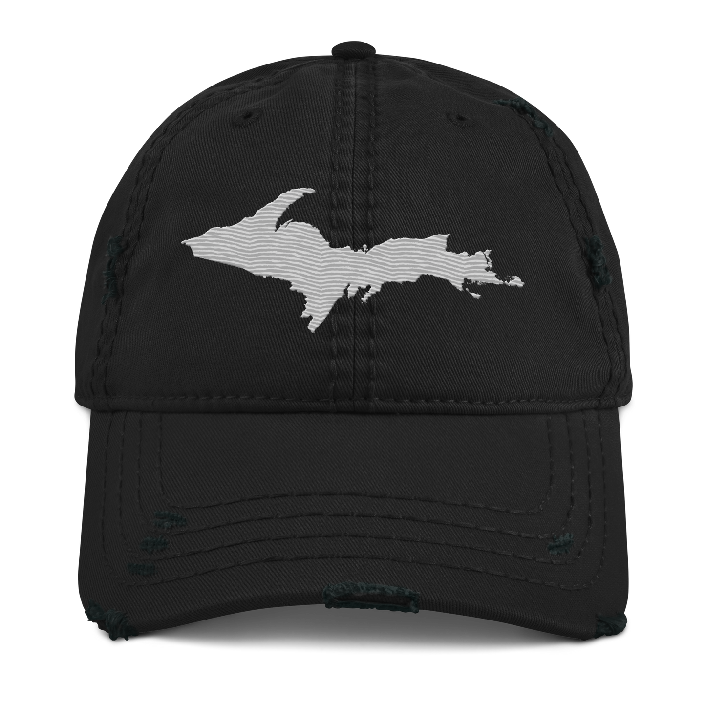 Upper Peninsula Distressed Dad Hat | Platinum