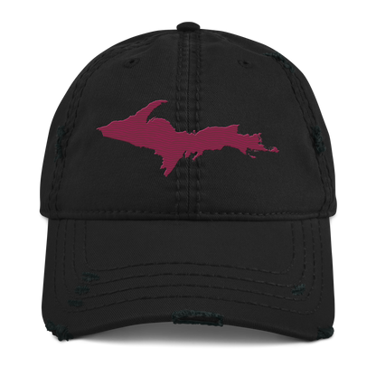 Upper Peninsula Distressed Dad Hat | Ruby Red