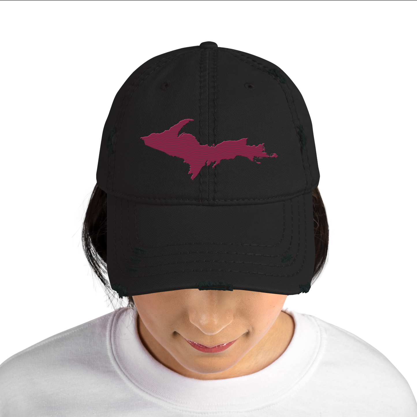 Upper Peninsula Distressed Dad Hat | Ruby Red