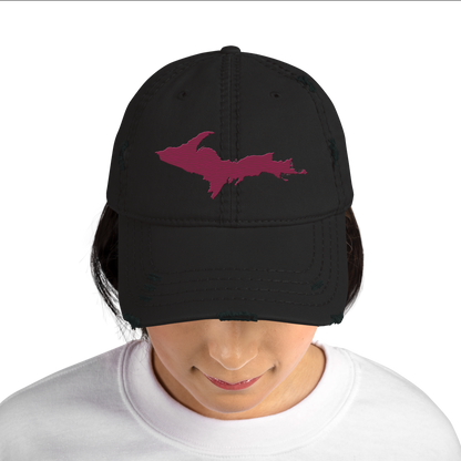 Upper Peninsula Distressed Dad Hat | Ruby Red