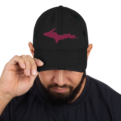 Upper Peninsula Distressed Dad Hat | Ruby Red