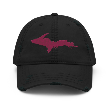 Upper Peninsula Distressed Dad Hat | Ruby Red