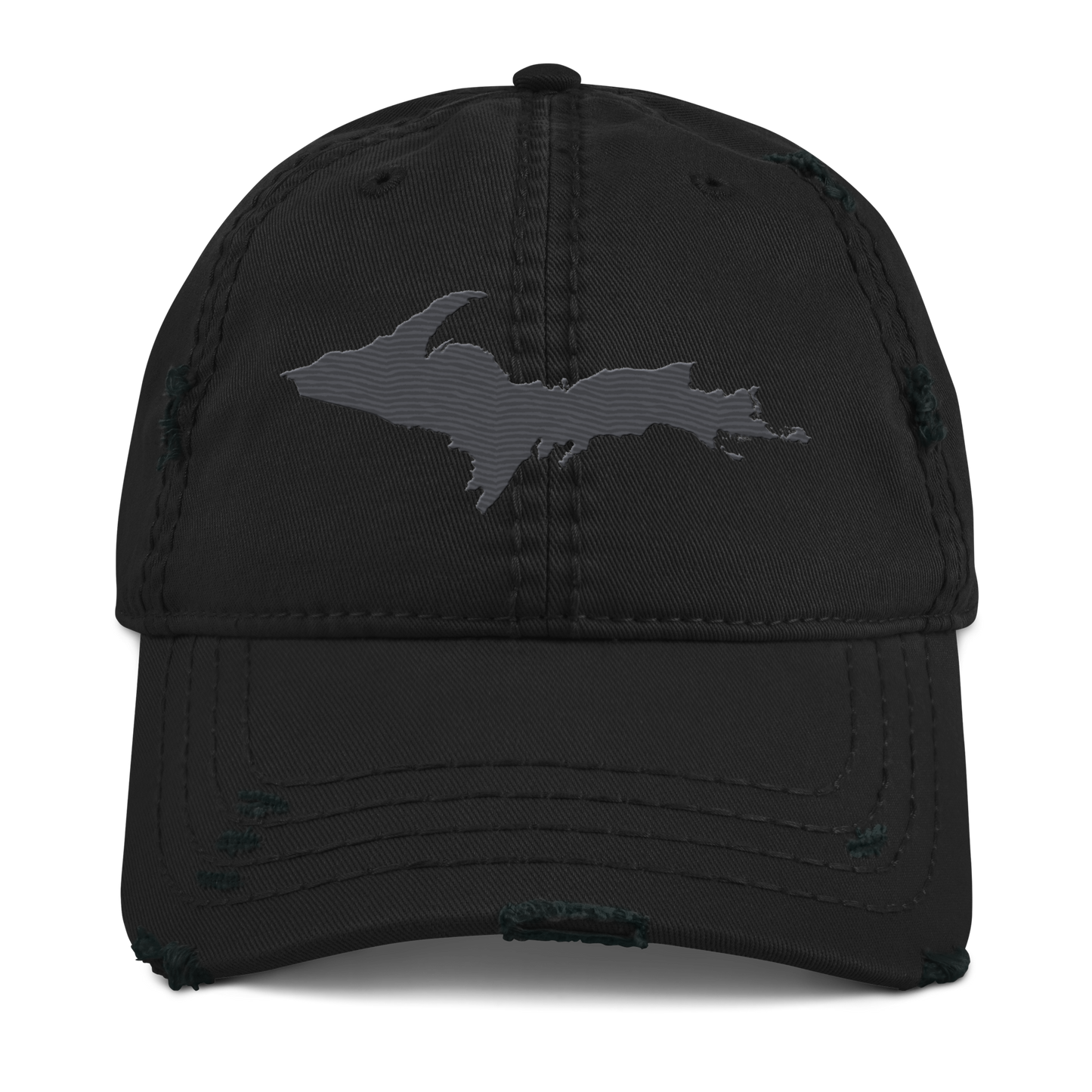 Upper Peninsula Distressed Dad Hat | Iron Ore Grey