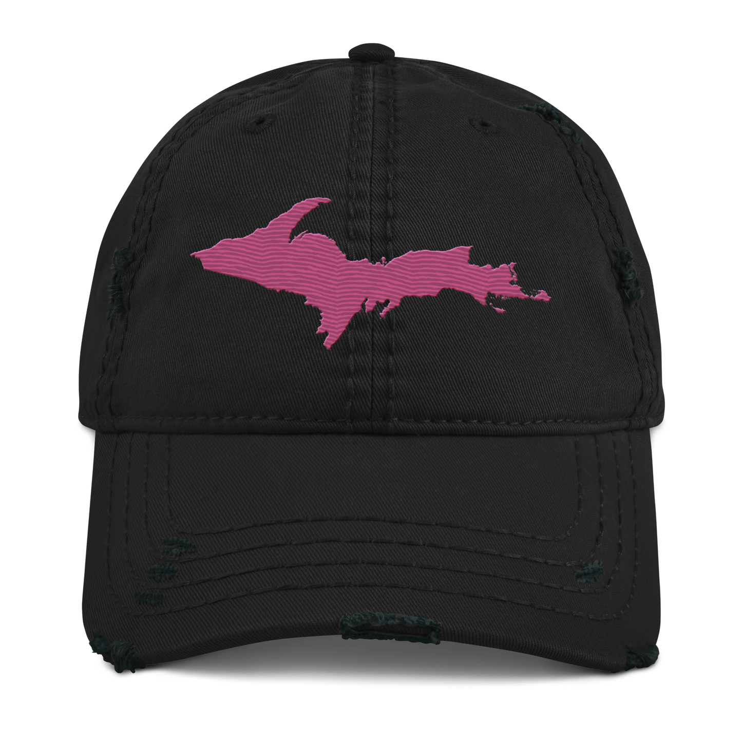 Upper Peninsula Distressed Dad Hat | Apple Blossom Pink