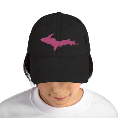 Upper Peninsula Distressed Dad Hat | Apple Blossom Pink