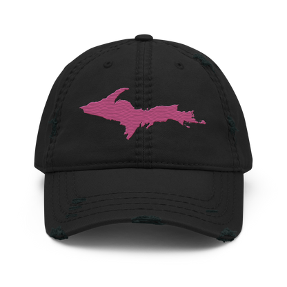 Upper Peninsula Distressed Dad Hat | Apple Blossom Pink