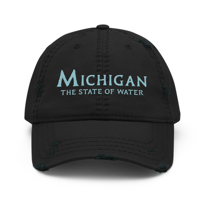 'Michigan The State of Water' Distressed Dad Hat | Aquatic Sci-Fi Parody