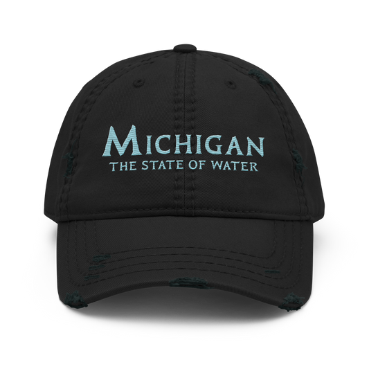 'Michigan The State of Water' Distressed Dad Hat | Aquatic Sci-Fi Parody