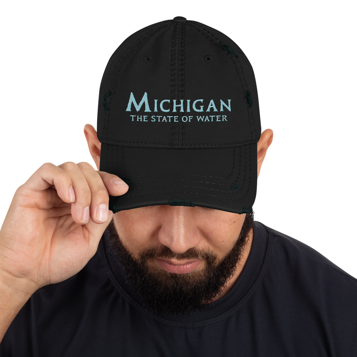 'Michigan The State of Water' Distressed Dad Hat | Aquatic Sci-Fi Parody