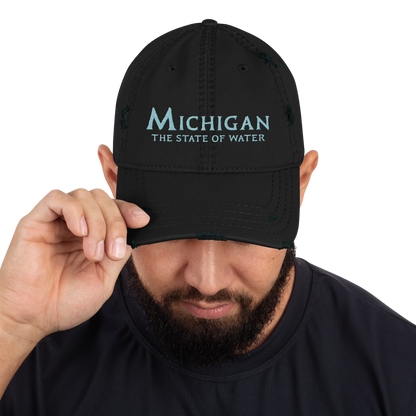 'Michigan The State of Water' Distressed Dad Hat | Aquatic Sci-Fi Parody