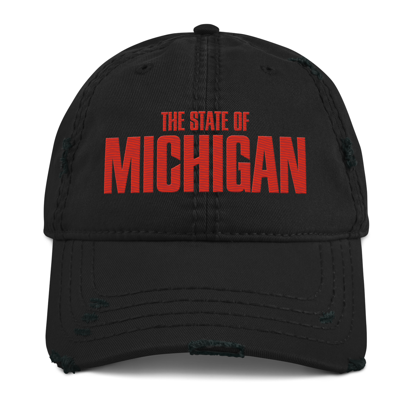 'The State of Michigan' Distressed Dad Hat | Flying Superhero Parody