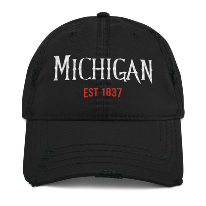 'Michigan 1837' Distressed Dad Hat | Spooky Drama Parody