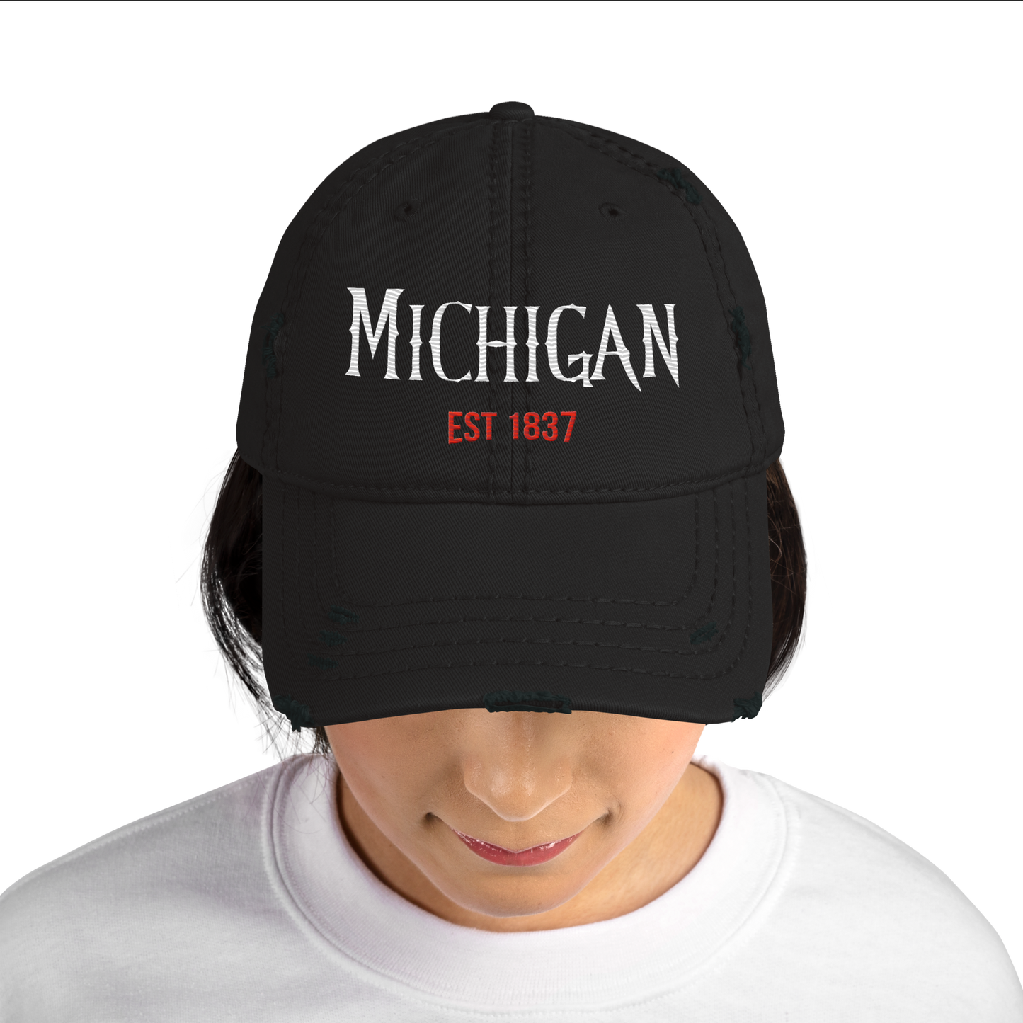 'Michigan 1837' Distressed Dad Hat | Spooky Drama Parody