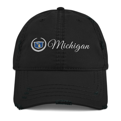 'Michigan' Distressed Dad Hat | Luxury Auto Parody