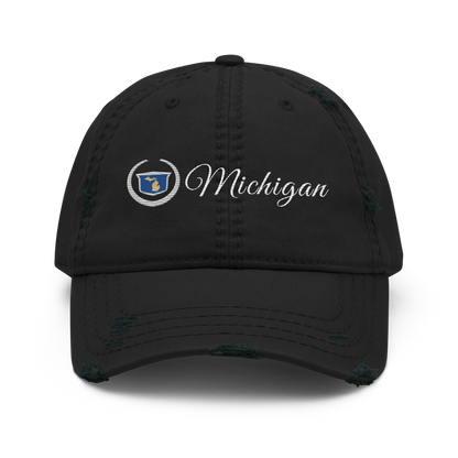 'Michigan' Distressed Dad Hat | Luxury Auto Parody