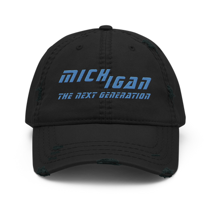 'Michigan The Next Generation' Distressed Dad Hat | 80s Sci-Fi Parody