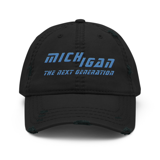 'Michigan The Next Generation' Distressed Dad Hat | 80s Sci-Fi Parody