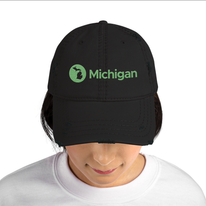 'Michigan' Distressed Dad Hat | Audio Streaming Parody