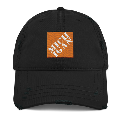 'Michigan' Distressed Dad Hat | Construction Retail Parody