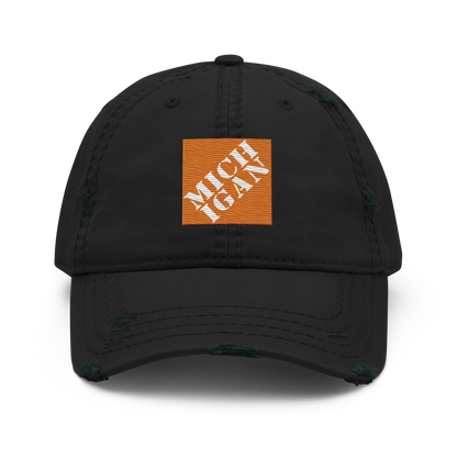 'Michigan' Distressed Dad Hat | Construction Retail Parody