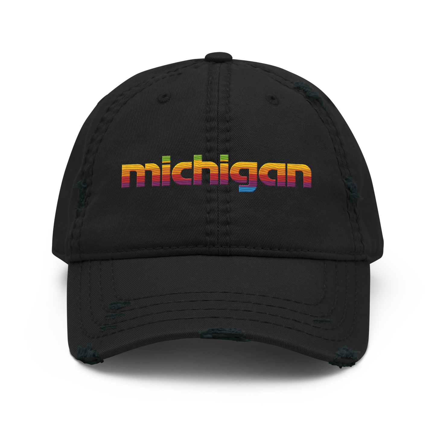 'Michigan' Distressed Dad Hat | 80s Pomaceous Tech Parody