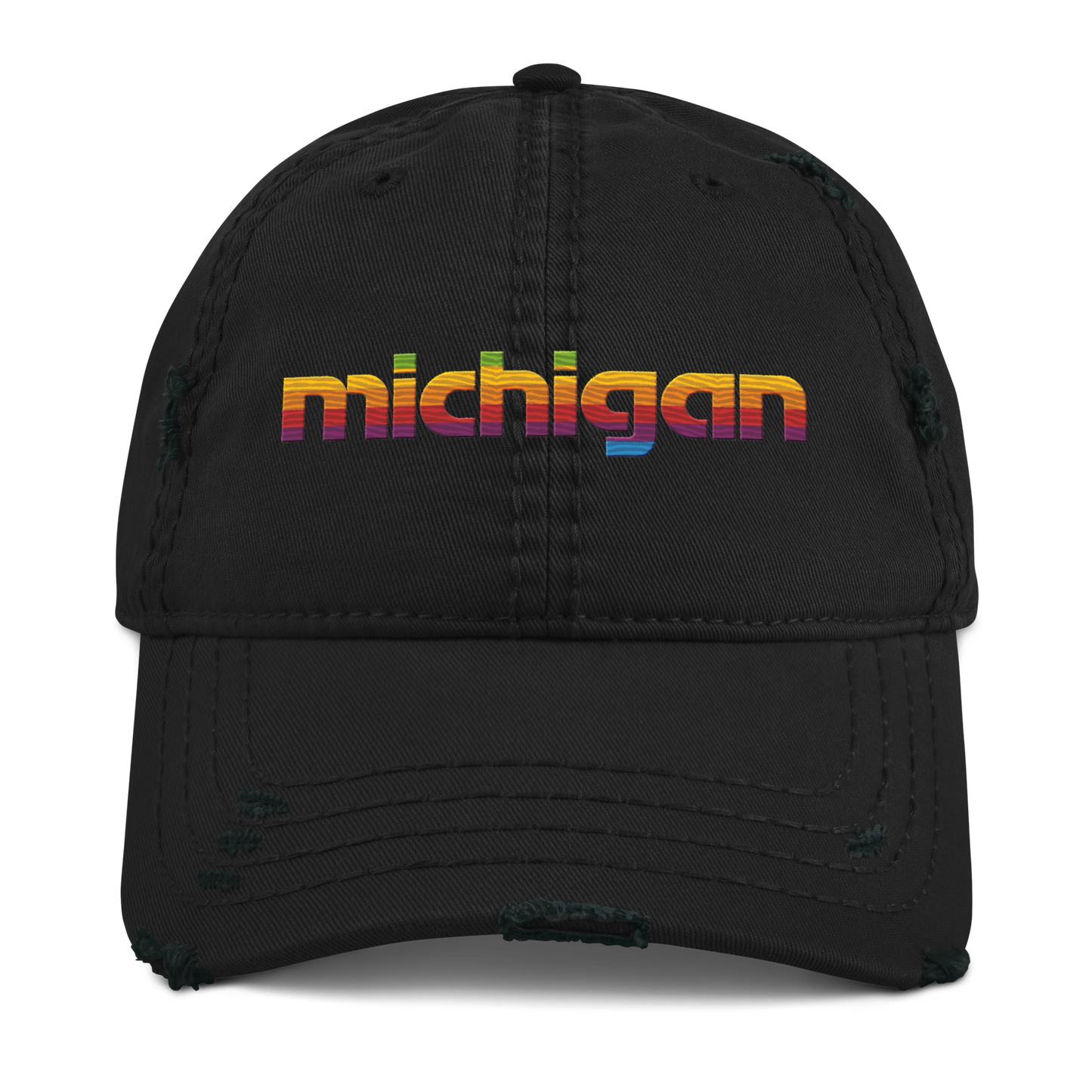 'Michigan' Distressed Dad Hat | 80s Pomaceous Tech Parody