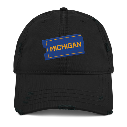 'Michigan' Distressed Dad Hat | Video Rental Parody