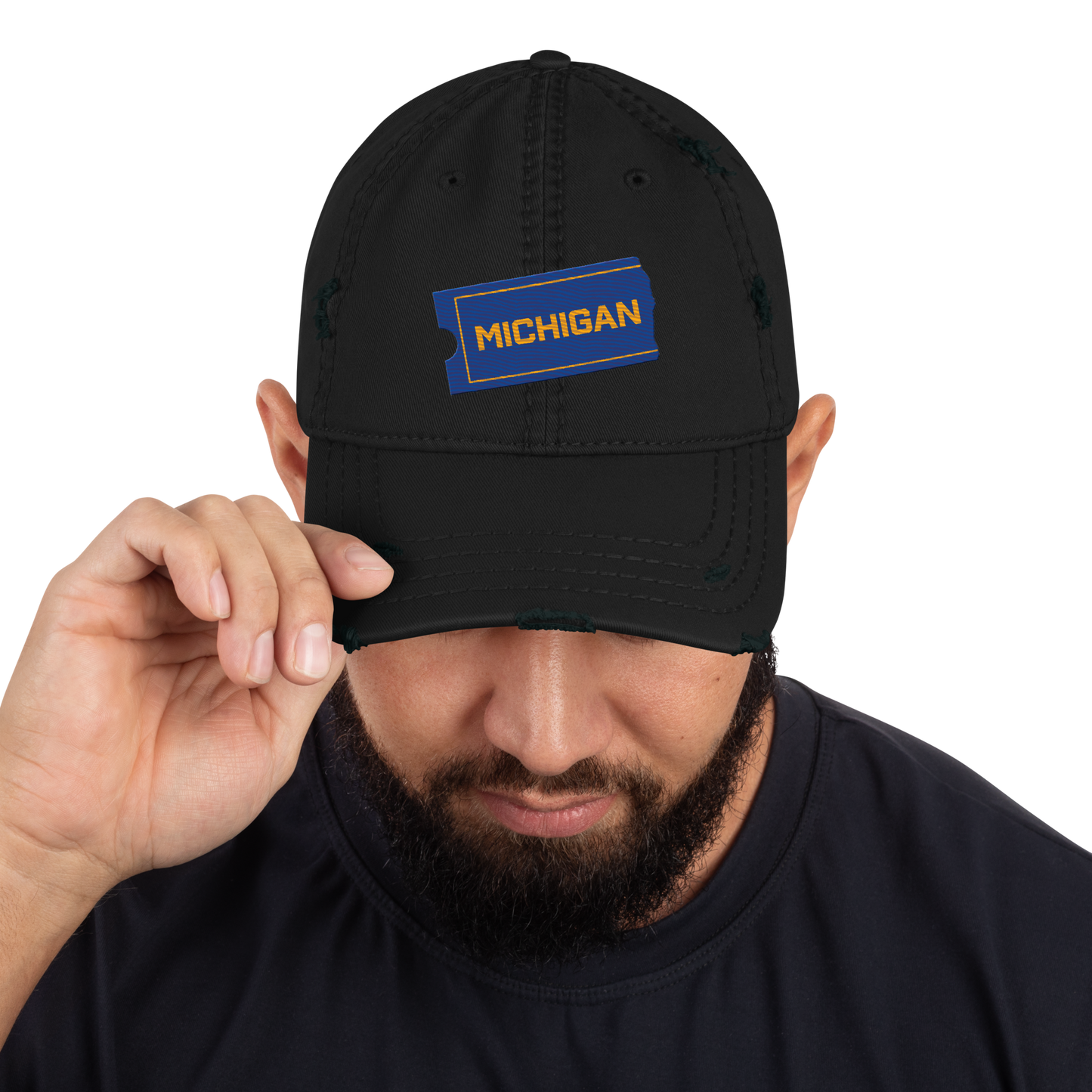 'Michigan' Distressed Dad Hat | Video Rental Parody