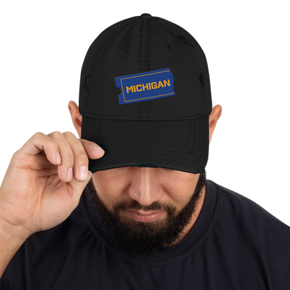 'Michigan' Distressed Dad Hat | Video Rental Parody