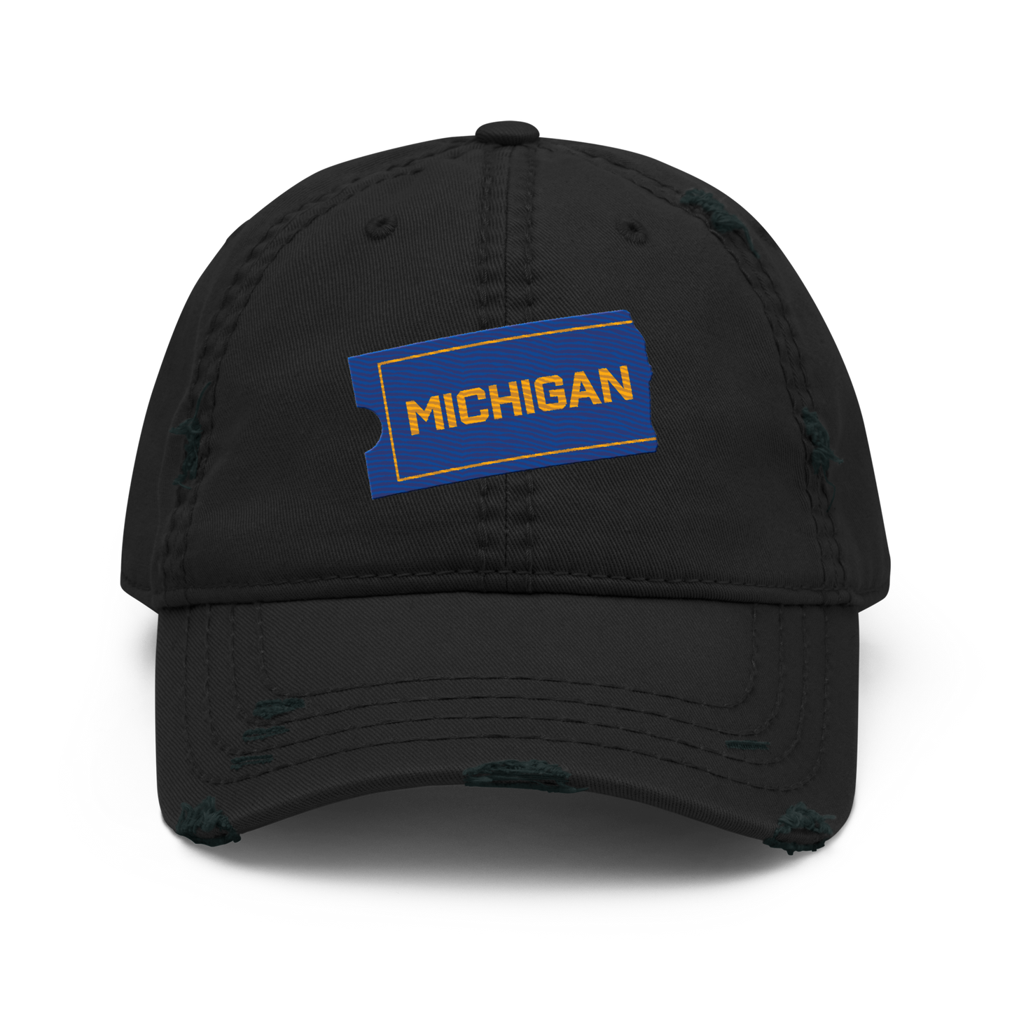 'Michigan' Distressed Dad Hat | Video Rental Parody