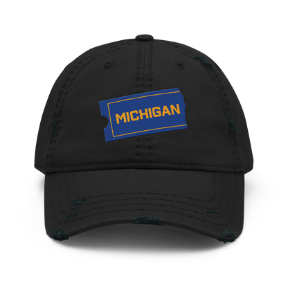 'Michigan' Distressed Dad Hat | Video Rental Parody