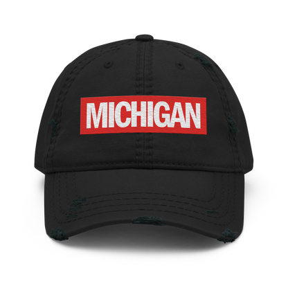 'Michigan' Distressed Dad Hat | Superhero Factory Parody