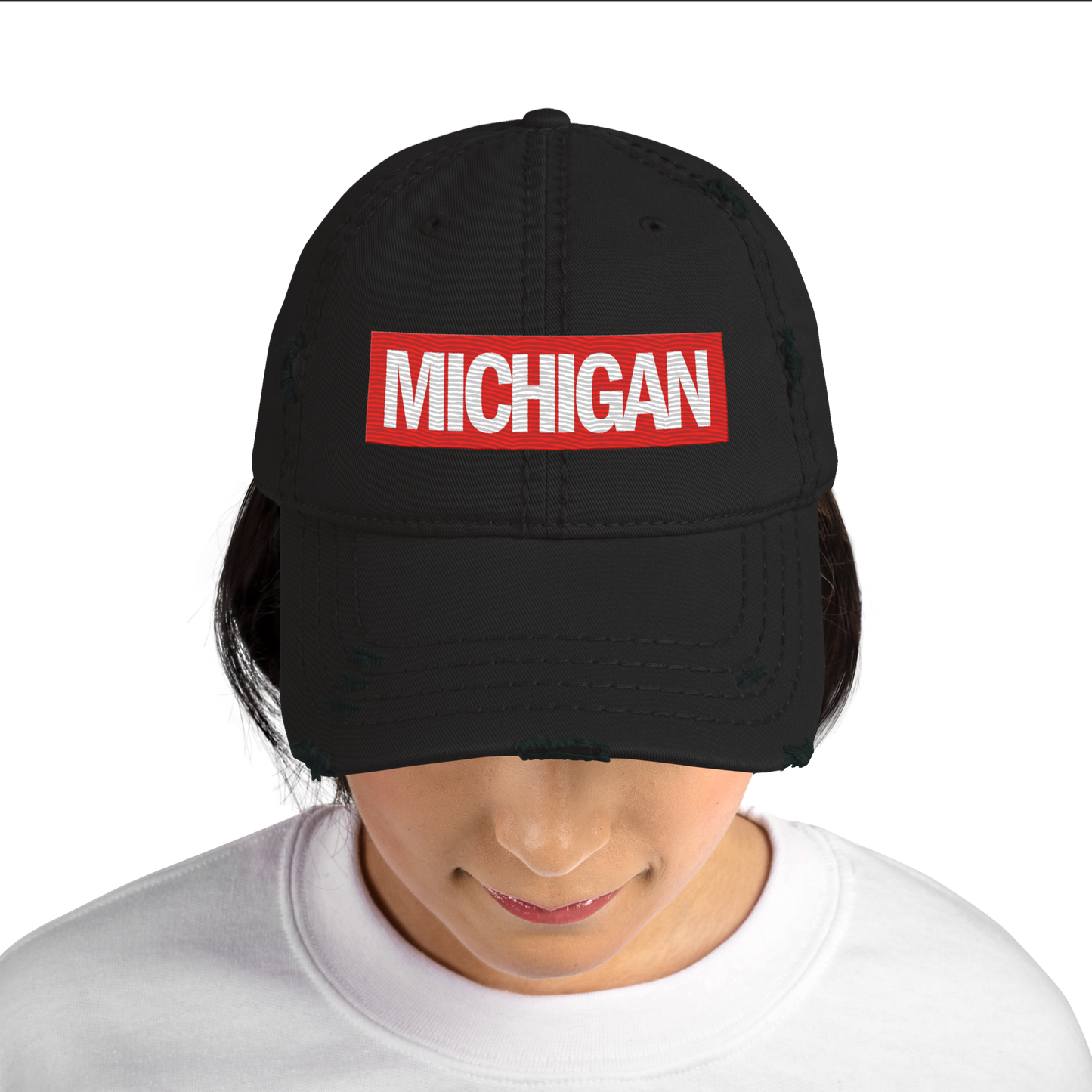 'Michigan' Distressed Dad Hat | Superhero Factory Parody