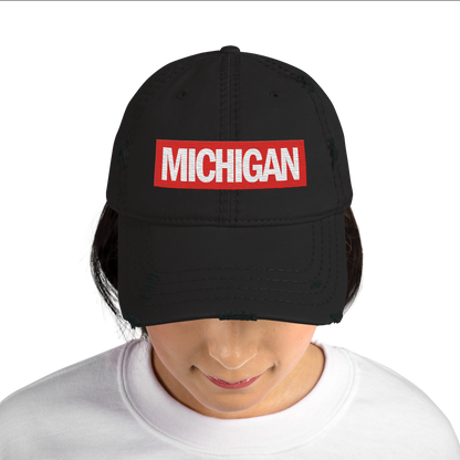 'Michigan' Distressed Dad Hat | Superhero Factory Parody