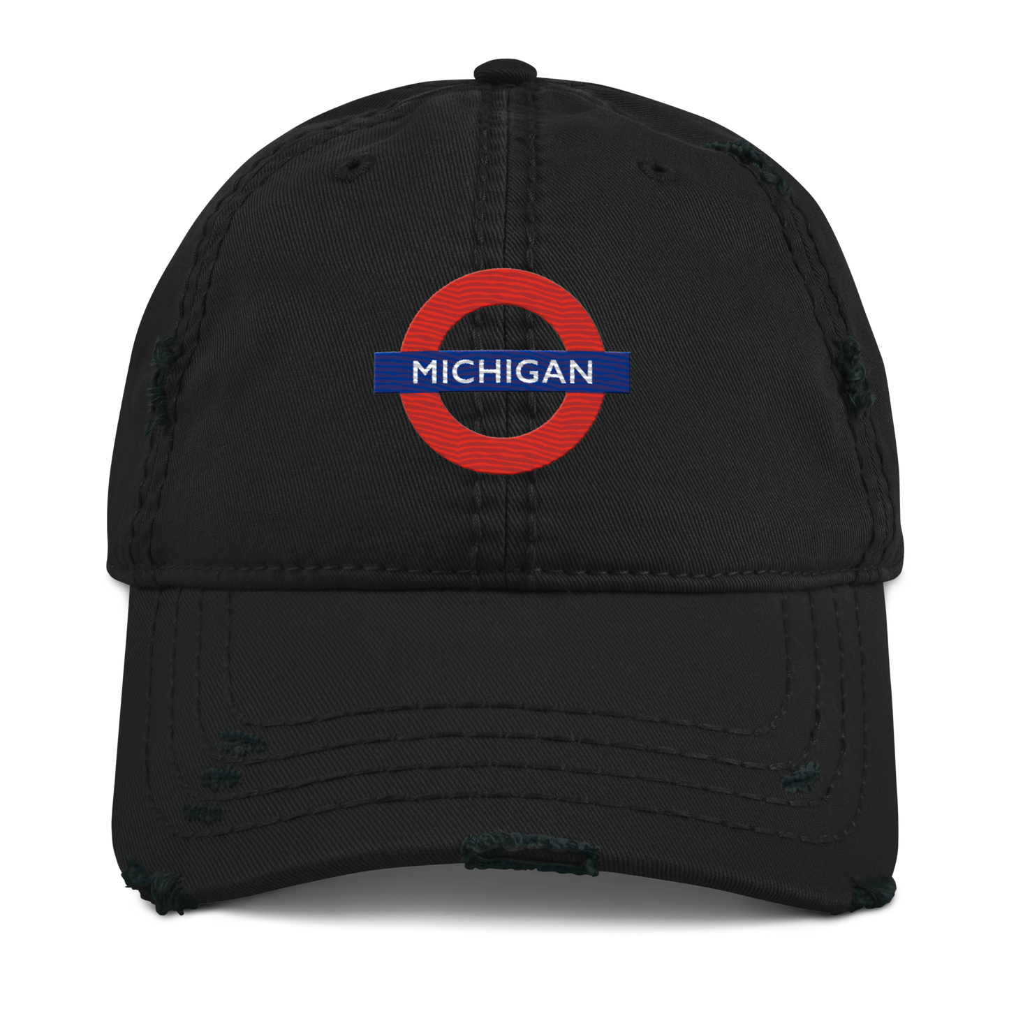 'Michigan' Distressed Dad Hat | London Tube Parody