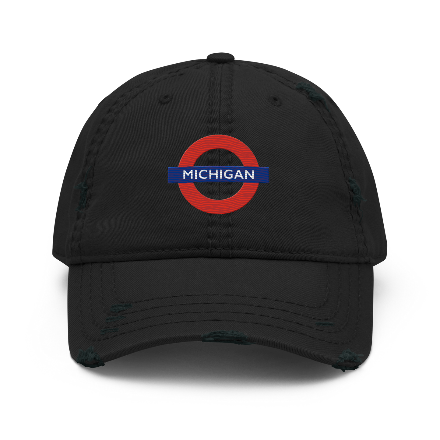 'Michigan' Distressed Dad Hat | London Tube Parody