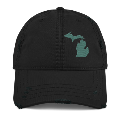 Michigan Distressed Dad Hat | Copper Green Outline