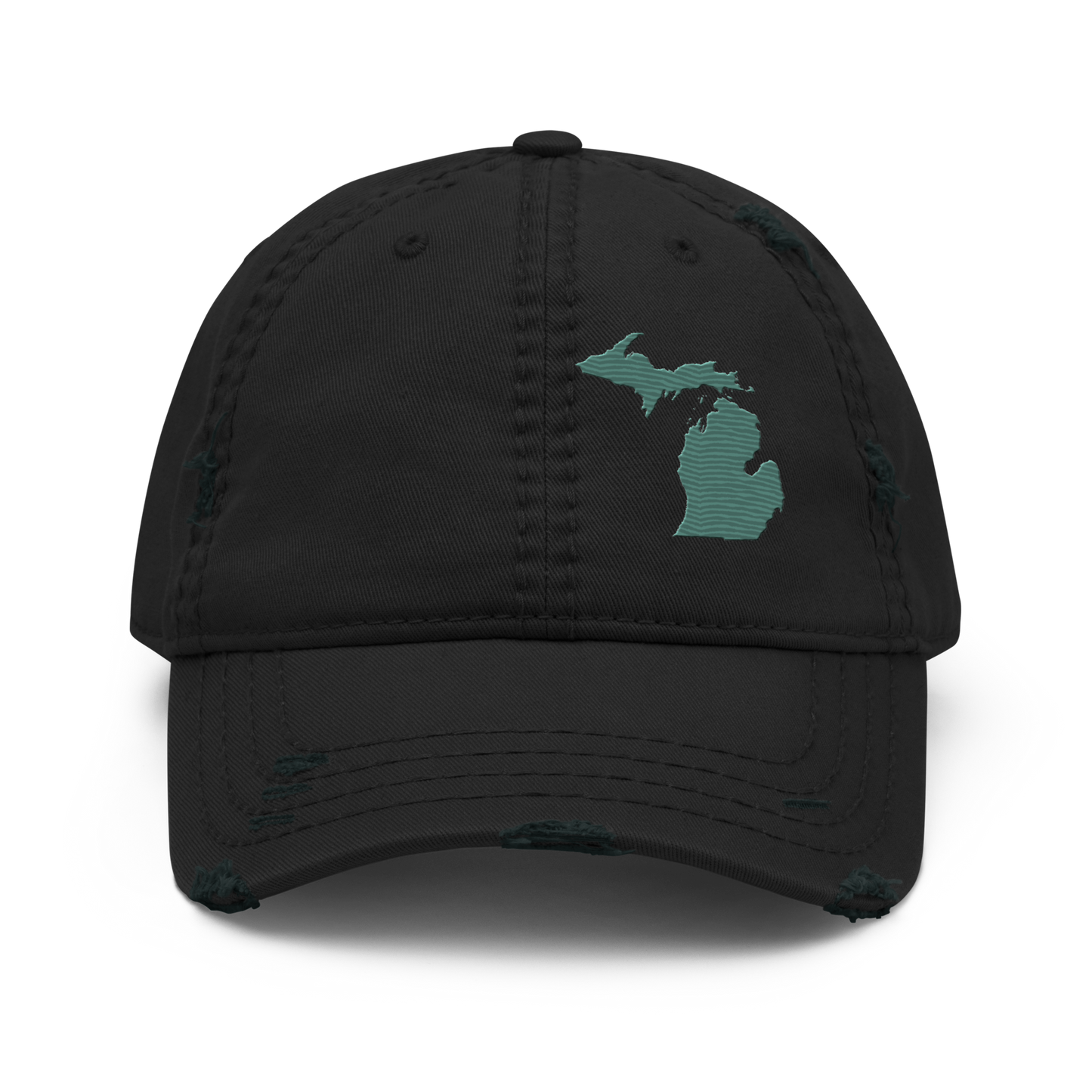 Michigan Distressed Dad Hat | Copper Green Outline