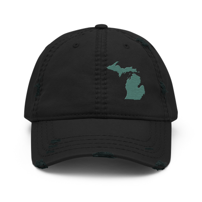 Michigan Distressed Dad Hat | Copper Green Outline