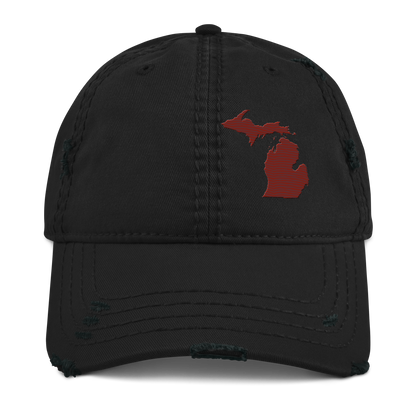 Michigan Distressed Dad Hat | Cherryland Red Outline